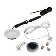КСС КОМПЛЕКТ ИЗ 1-го LED СВЕТ-КА PLS 220V врезной/хром/нейтр.свет/выкл/сет.шнур (19.143.37.320)