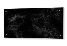 Стеклянный фартук Мрамор черный 600*1200мм