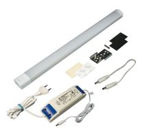 КСС КОМПЛЕКТ ИЗ 2-х LED СВЕТ-КОВ PL-18 квадрат серебро/тепл.свет/блок/выкл/сет.шнур (19.143.35.684)