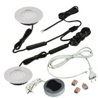 КСС КОМПЛЕКТ ИЗ 2-х LED СВЕТ-КОВ PLS 220V врезной/хром/нейтр.свет/выкл/сет.шнур (19.143.37.321 )