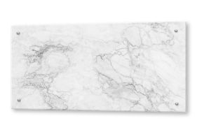 Стеклянный фартук Мрамор белый 600*1200мм