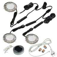 КСС КОМПЛЕКТ ИЗ 3-х LED СВЕТ-КОВ AS-1 220V врезной/никель/тепл.свет/выкл/сет.шнур (19.143.35.527)